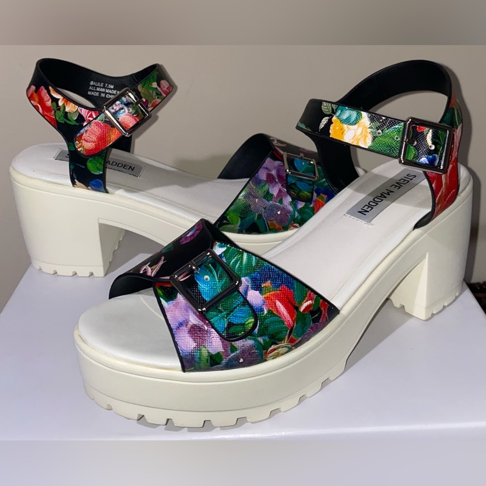 Steve Madden platform sandals Steve Madden heels chunky platform floral Y2K vibe